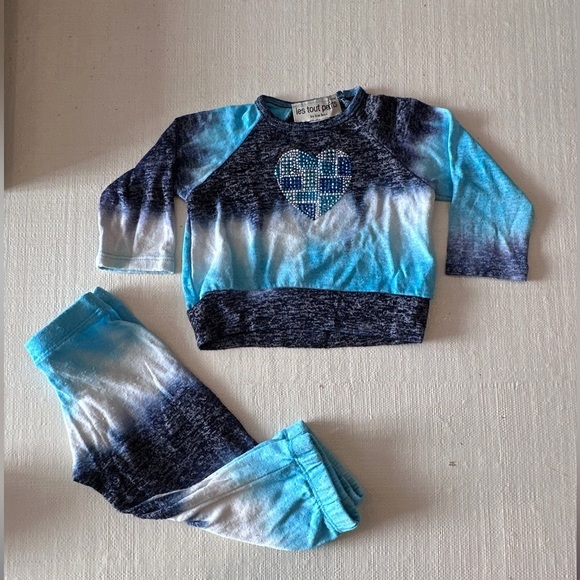 Les Tout Petits Other - Designer From Denny’s! Kids Matching Set in Blue Ombre by Kids Boutique